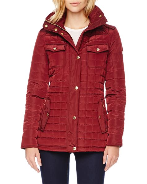 michael kors women's red wool jacket|Michael Kors padded jackets women.